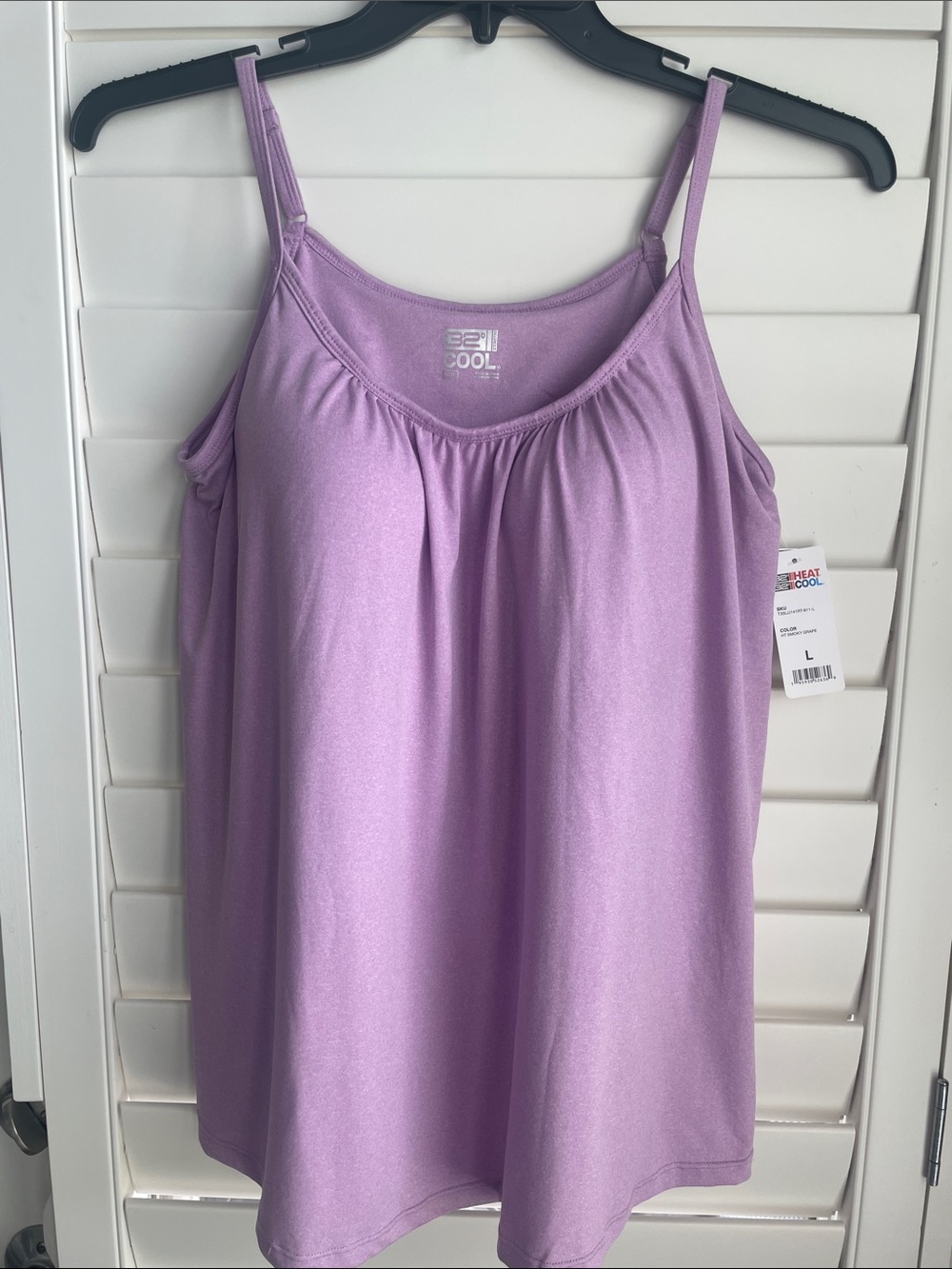 32 Degrees Cool lilac Spaghetti Strap Tank built in bra NWT